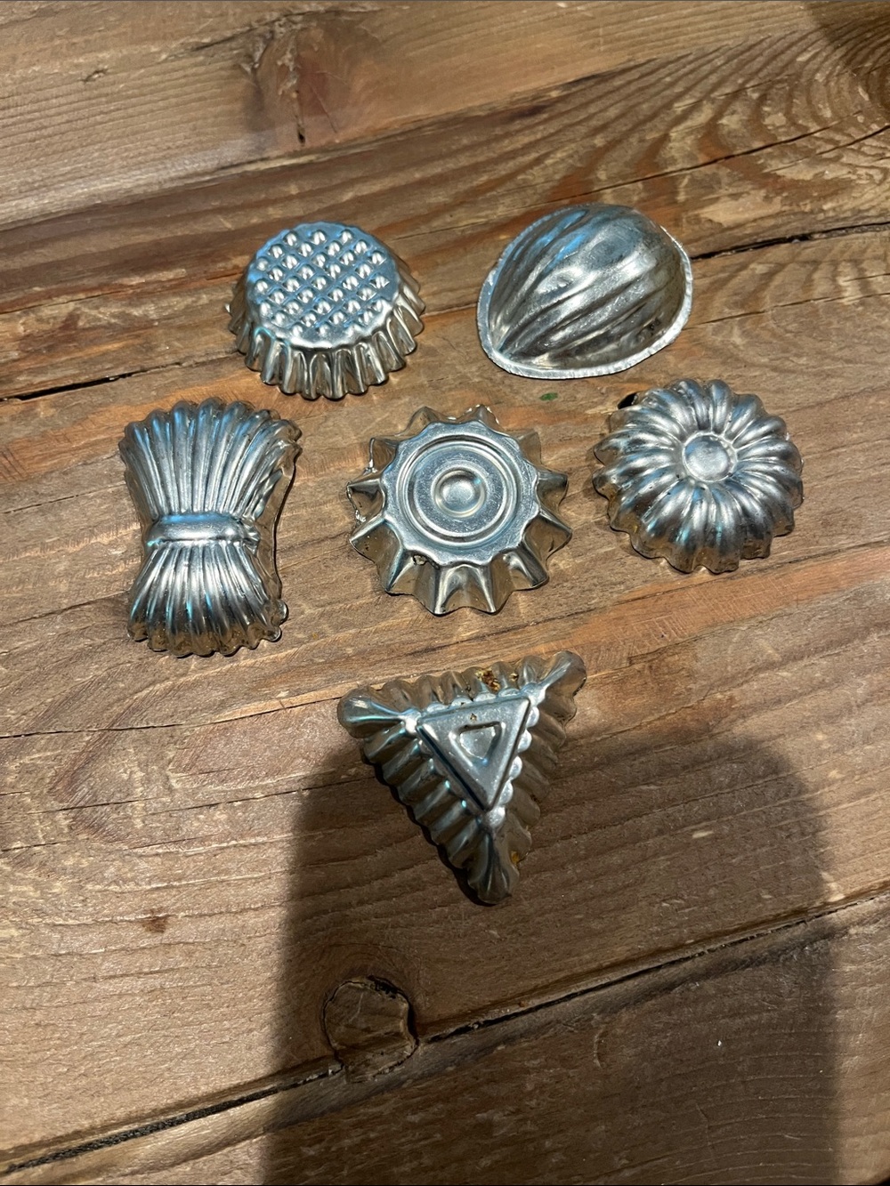 Vintage West German Metal Jelly/candy Mold Set - Silver Decorative Home Accents